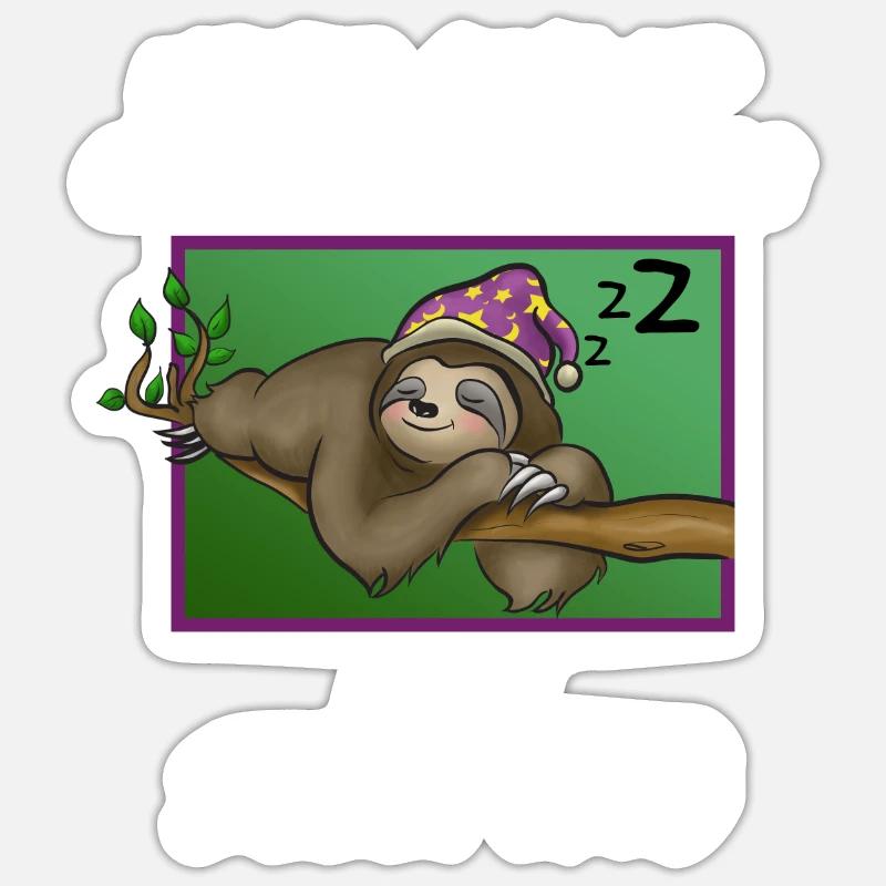 dormir - Sticker taille S (10 x 10 cm) - blanc mat