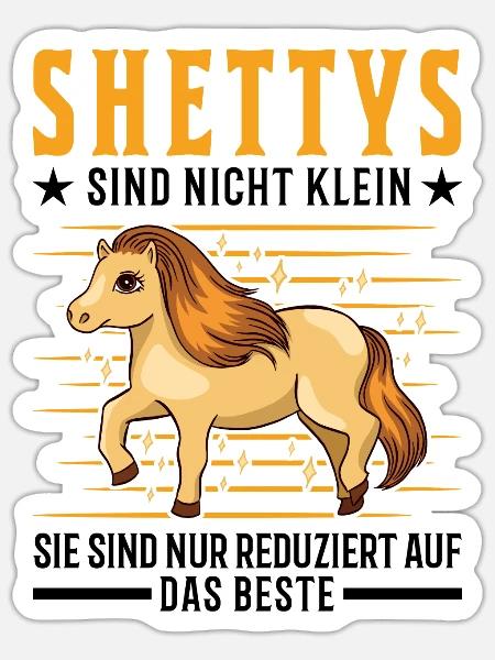 Shetland Pony Klein Shetty Shetlandpony - Sticker Größe S (10 x 10 cm) - Mattweiß