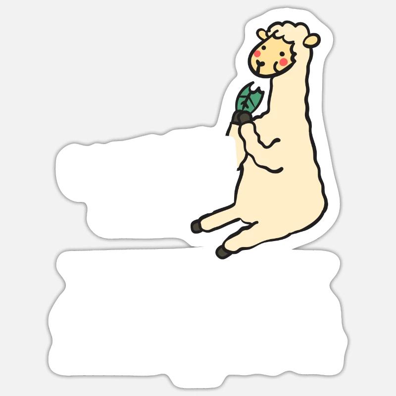 Lama - Sticker size S (10 x 10 cm) - white matte