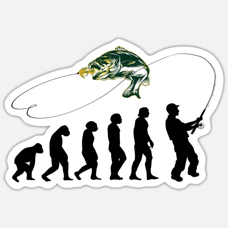 Pêche Pêche Evolution Pêche à la mouche - Sticker taille S (10 x 10 cm) - blanc mat
