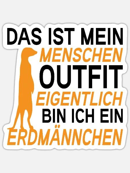 Erdmännchen Surikate Halloween Kostüm - Sticker Größe S (10 x 10 cm) - Mattweiß