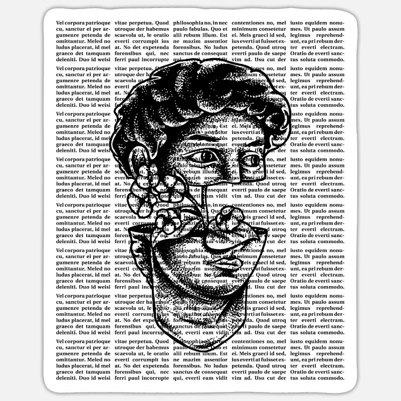 Dark Academia Esthétique David Michelangelo - Sticker taille S (10 x 10 cm) - blanc mat