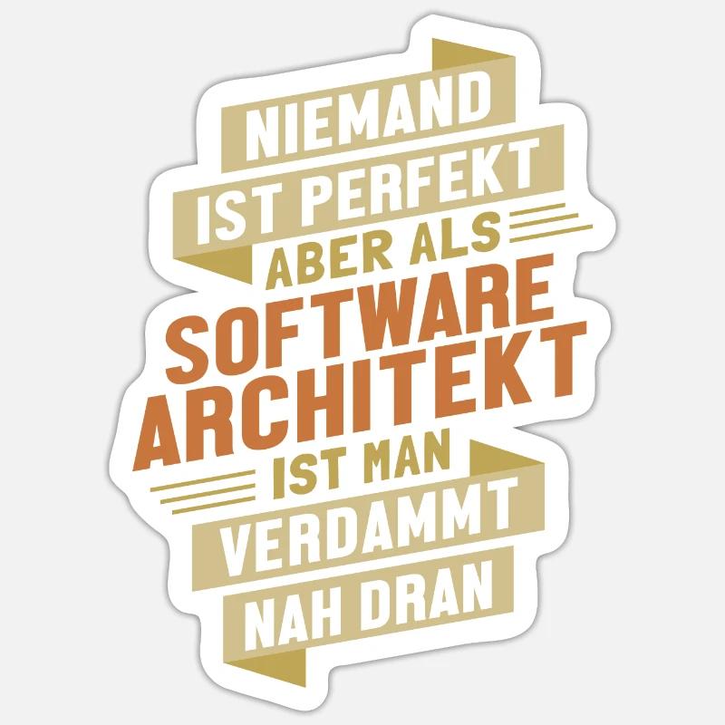 Software Architekt fast Perfekt Software Architekt - Sticker Größe S (10 x 10 cm) - Mattweiß