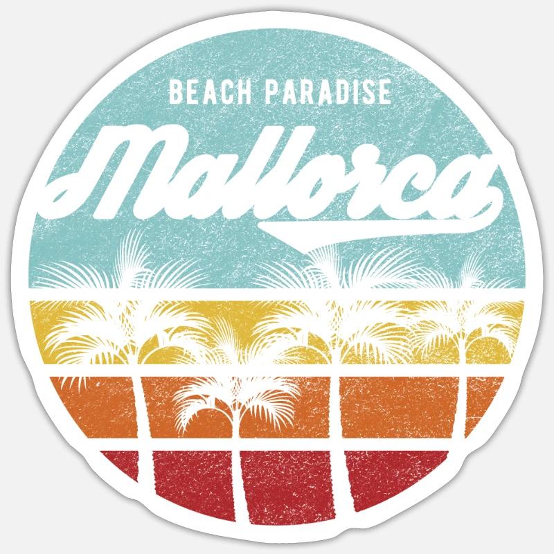 Mallorca Spanien - Sticker Größe S (10 x 10 cm) - Mattweiß