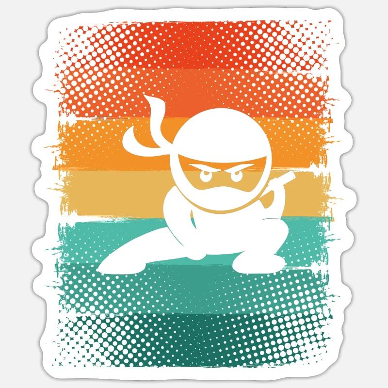 Ninja - Sticker Größe S (10 x 10 cm) - Mattweiß