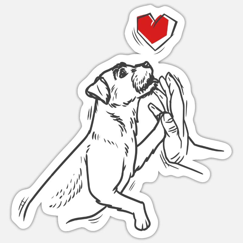 Border Terrier chien - Sticker taille S (10 x 10 cm) - blanc mat
