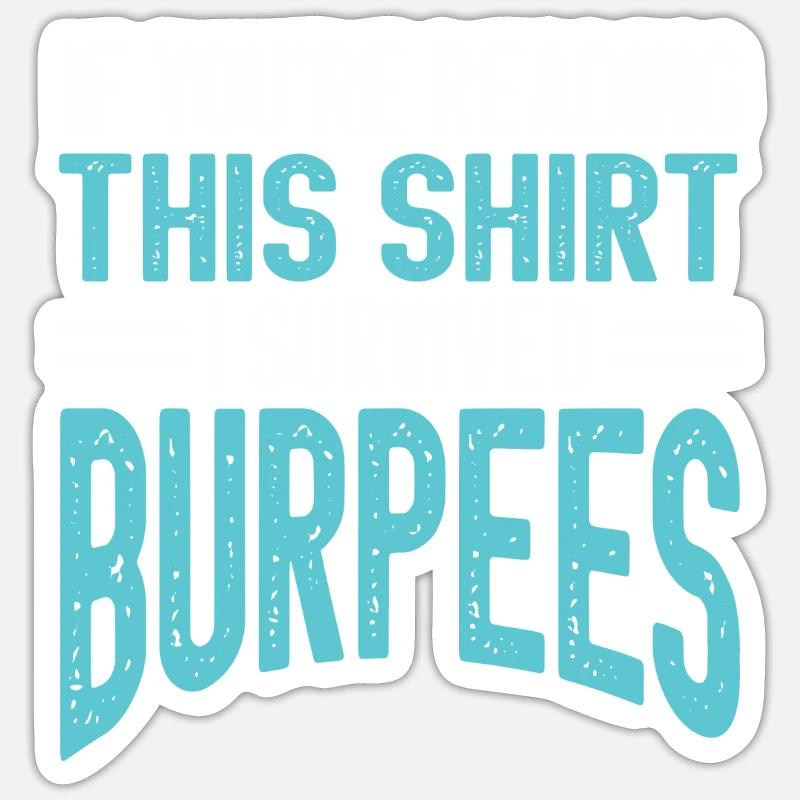 Burpees Gym exercice exercice haltérophile exercice - Sticker taille S (10 x 10 cm) - blanc mat