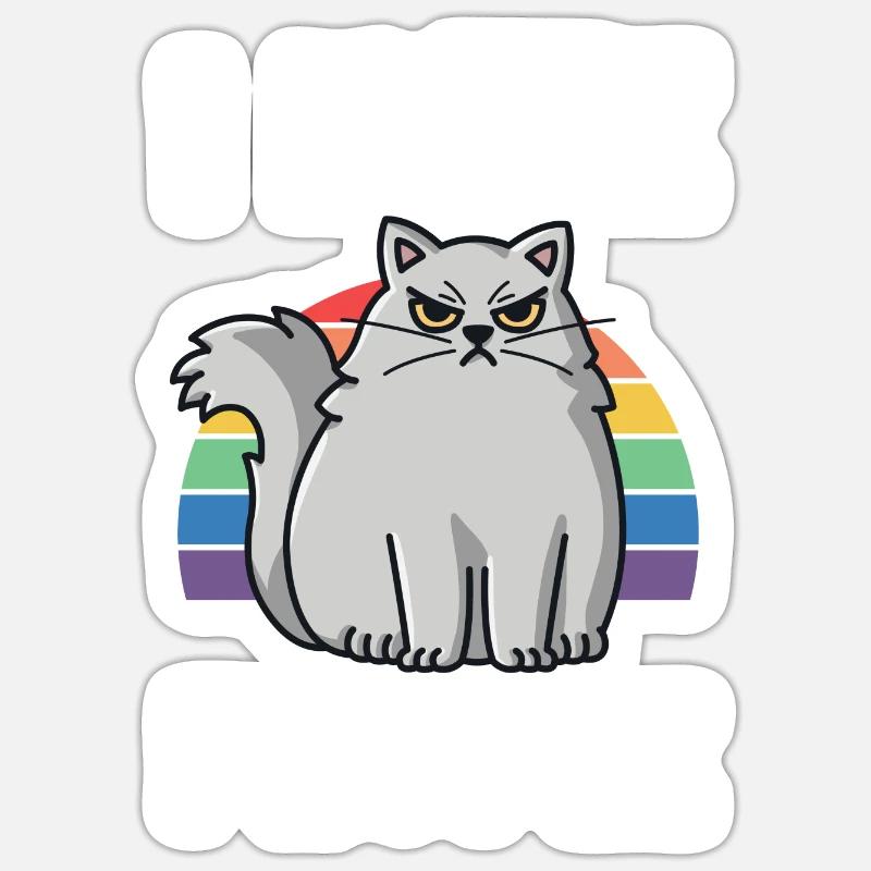 I Hat People Rainbow I Hate People Hate valentine - Sticker Größe S (10 x 10 cm) - Mattweiß
