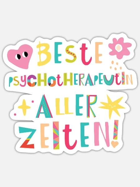 Beste Psychotherapeutin aller Zeiten Geschenk - Sticker Größe S (10 x 10 cm) - Mattweiß