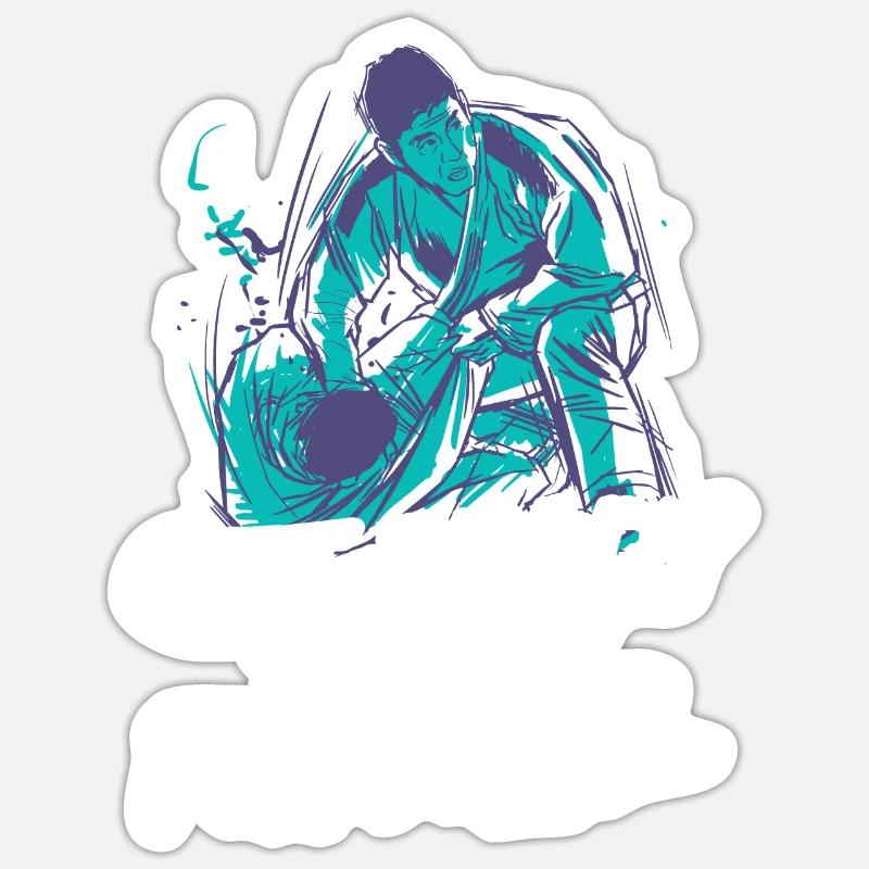 Aïkido - Sticker taille S (10 x 10 cm) - blanc mat