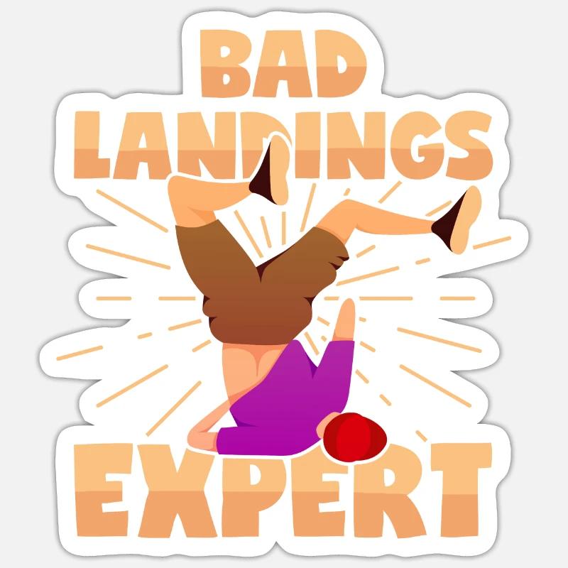 Unfall Experte Stunt Sturz Beinbruch Gefährlich - Sticker Größe S (10 x 10 cm) - Mattweiß