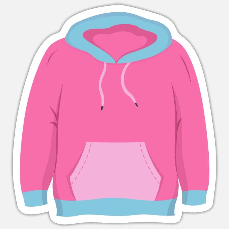 Pinker Pulli Pullover - Sticker Größe S (10 x 10 cm) - Mattweiß