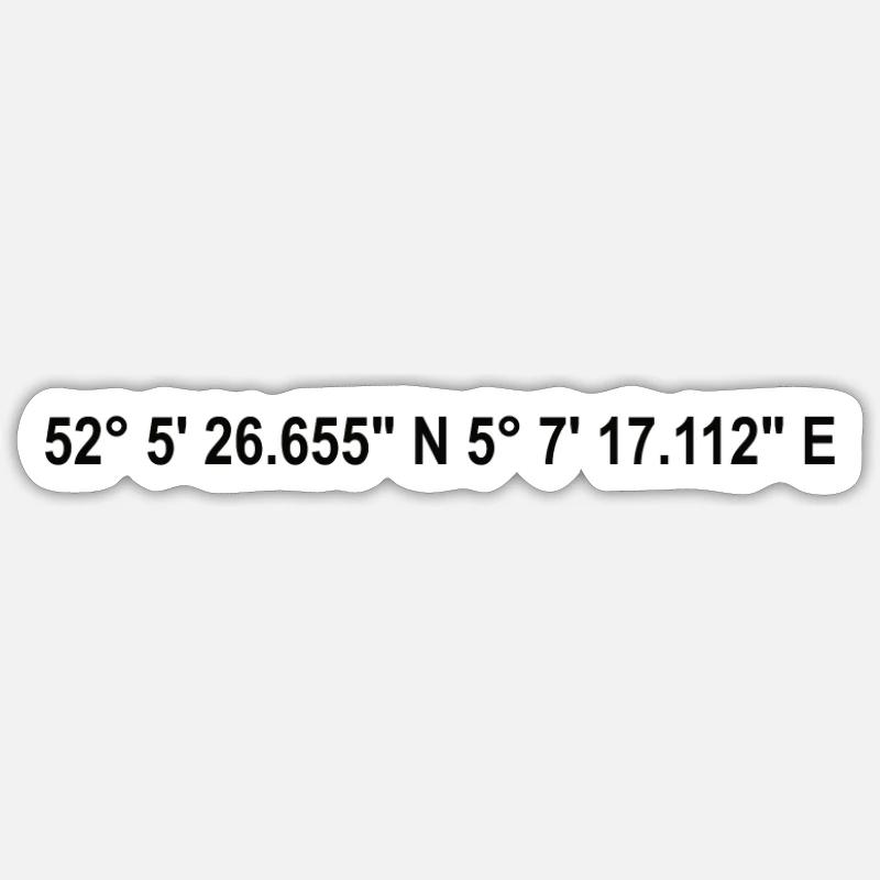 Coordonnées d’Utrecht - Sticker taille S (10 x 10 cm) - blanc mat