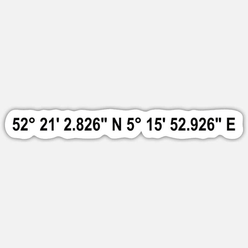 Almere coordinates - Sticker size S (10 x 10 cm) - white matte