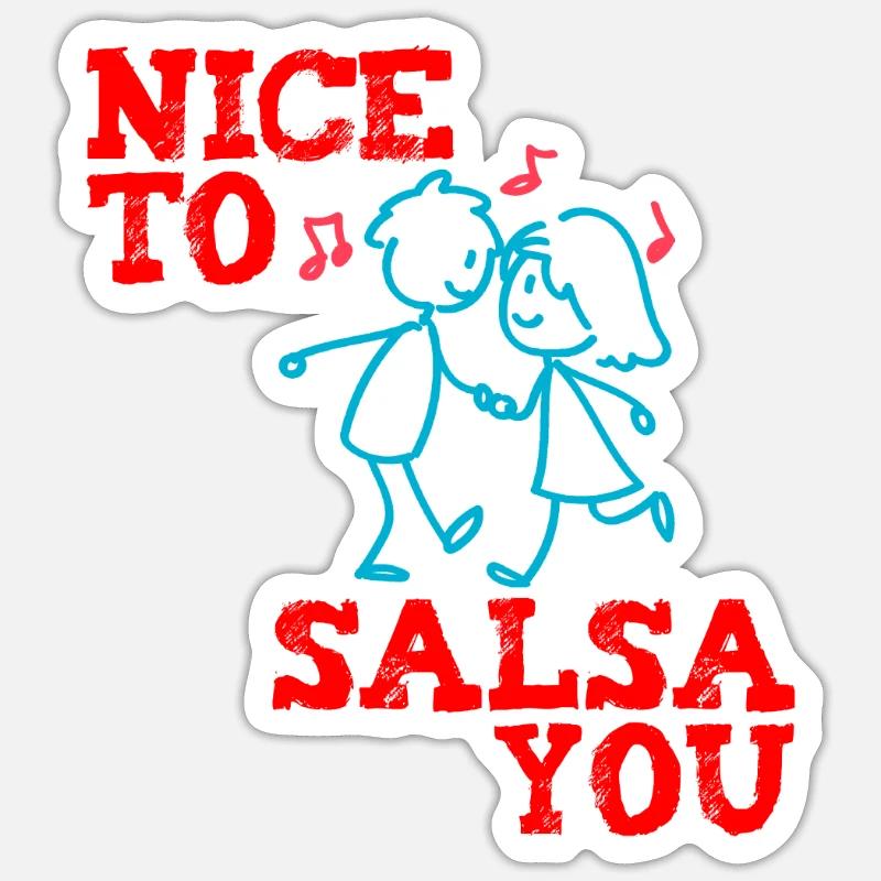 Drôle de danse salsa Agréable à vous salsa - Sticker taille S (10 x 10 cm) - blanc mat