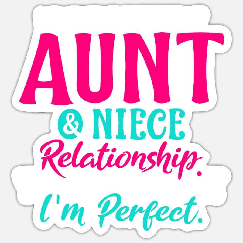 Tante et nièce relation parfaite - Sticker taille S (10 x 10 cm) - blanc mat