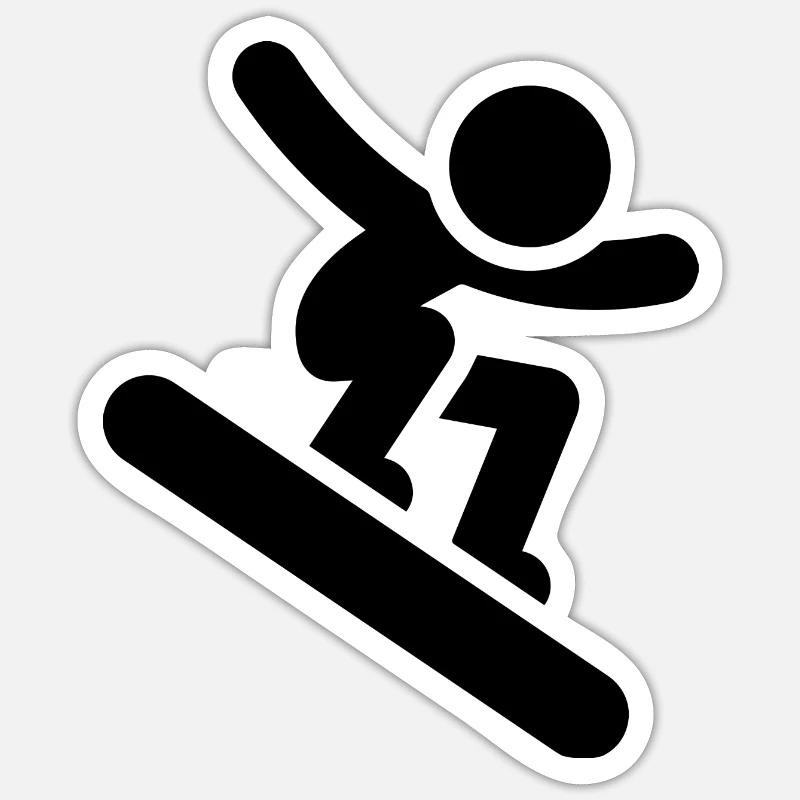 Snowboard Snowboarder - Sticker size S (10 x 10 cm) - white matte