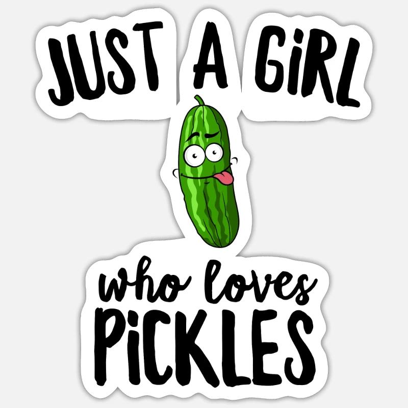 Nur ein Mädchen, das Gurken liebt Sticker Größe S (10 x 10 cm)