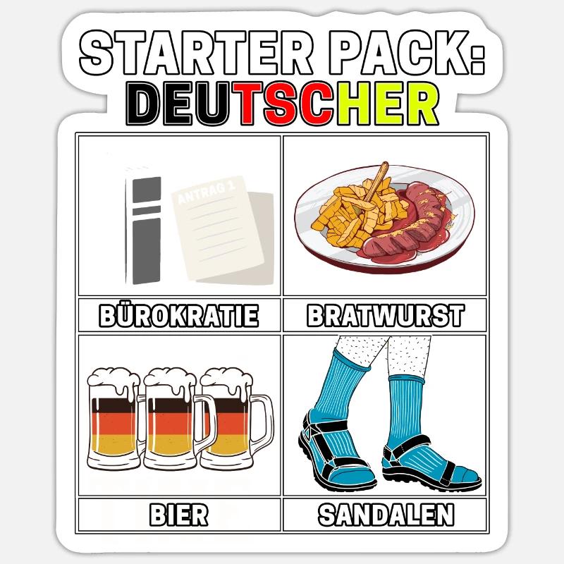 Funny starter pack sayings Typical German dad Sticker size S (10 x 10 cm)