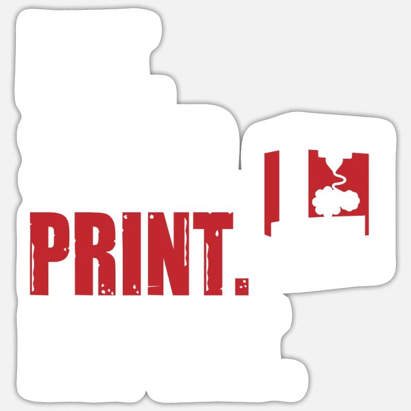 Eat Sleep Print Repeat 3 D Printing 3 D Printer - Sticker Größe S (10 x 10 cm) - Mattweiß