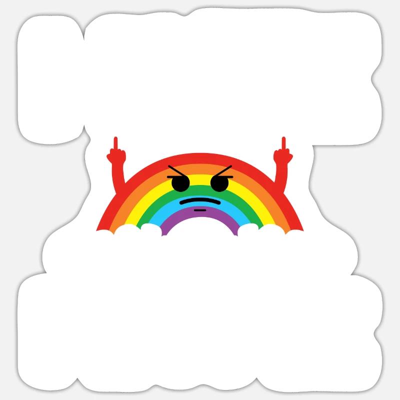 I Hat People Rainbow I Hate People Hate valentine - Sticker size S (10 x 10 cm) - white matte