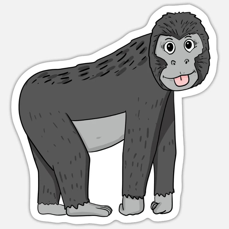 Gorille - Sticker taille S (10 x 10 cm) - blanc mat