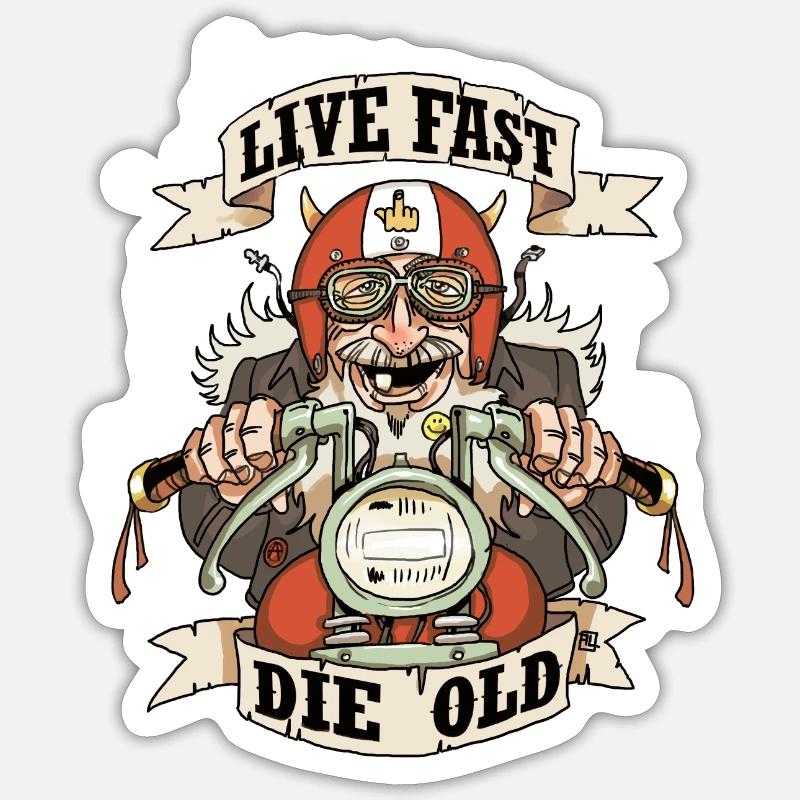 Die old Sticker taille S (10 x 10 cm)
