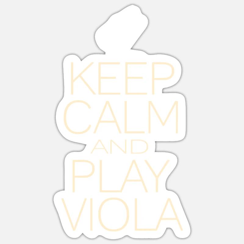 Keep Calm Play Viola - Sticker Größe S (10 x 10 cm) - Mattweiß