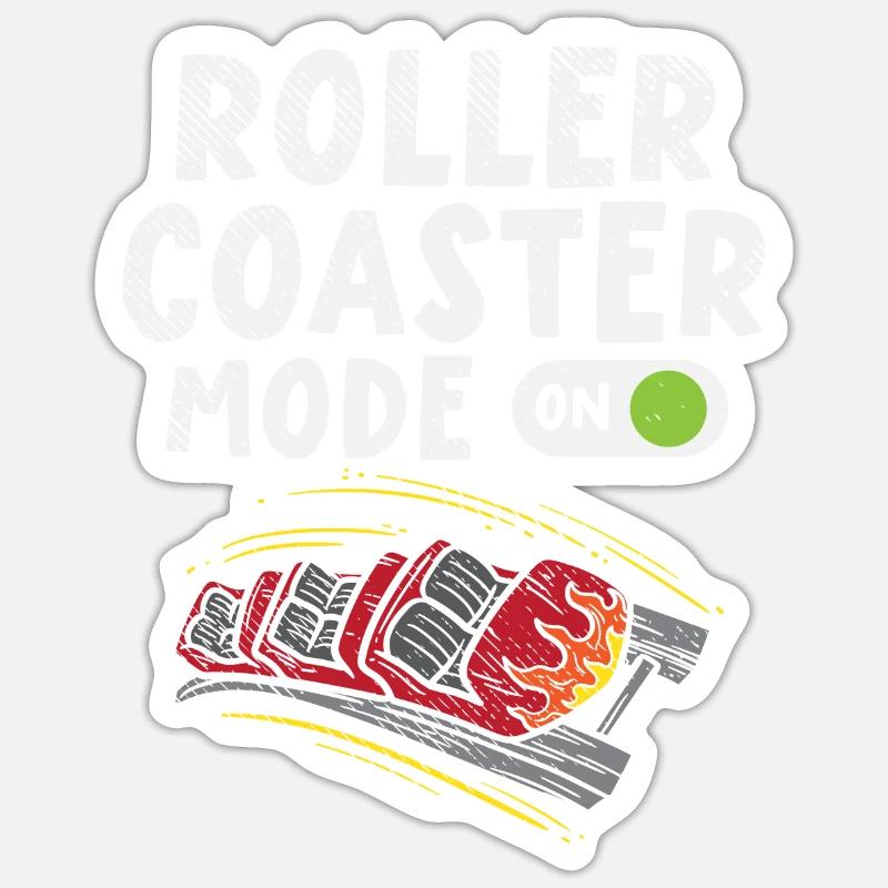 Achterbahn Rollercoaster Freizeitpark Schausteller - Sticker Größe S (10 x 10 cm) - Mattweiß