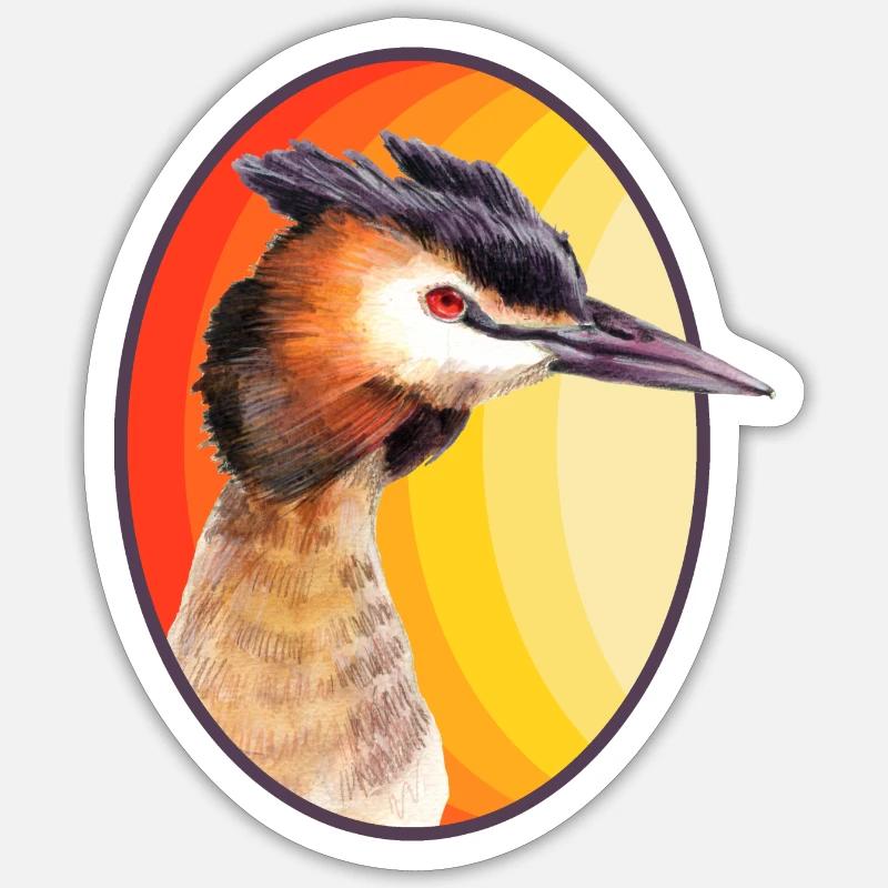 Great crested grebe - Sticker size S (10 x 10 cm) - white matte