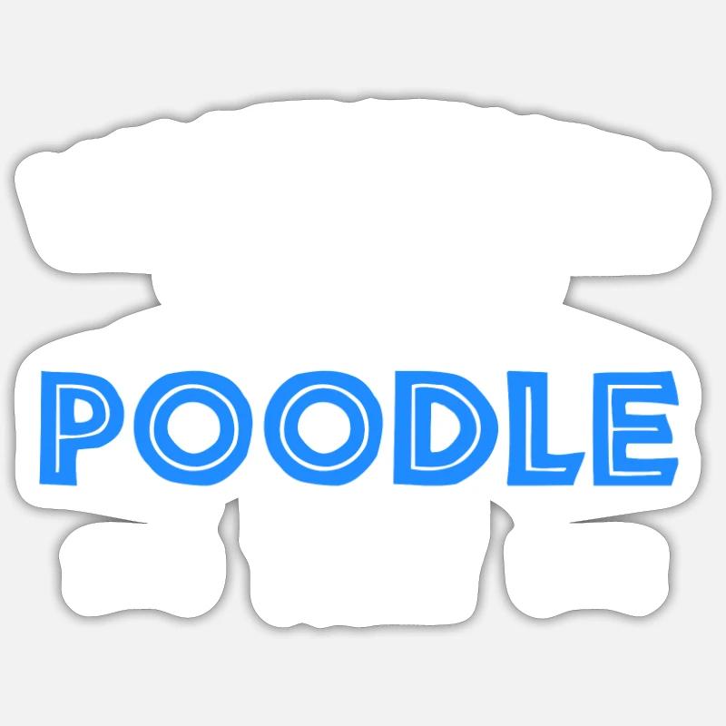 Caniche - Sticker taille S (10 x 10 cm) - blanc mat