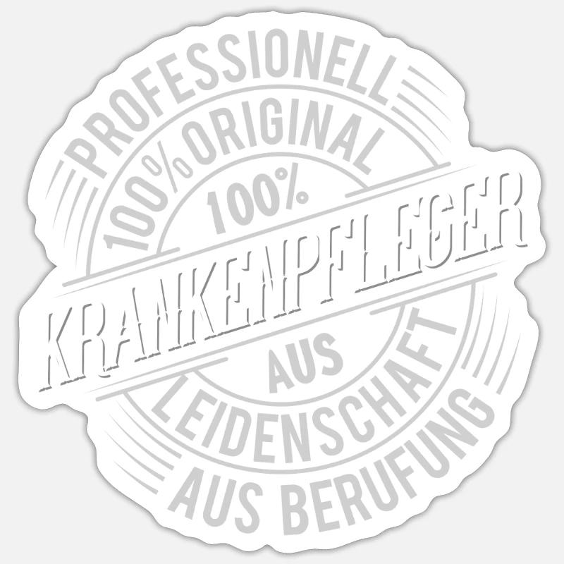 Krankenpfleger - Sticker Größe S (10 x 10 cm) - Mattweiß