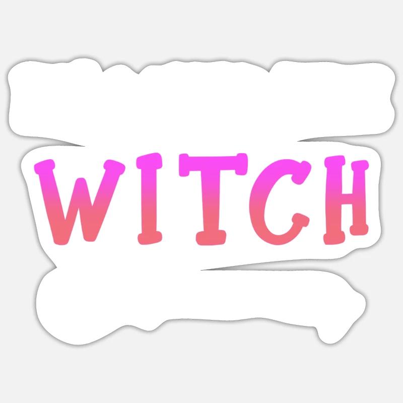 Je suis avec la sorcière - Sticker taille S (10 x 10 cm) - blanc mat