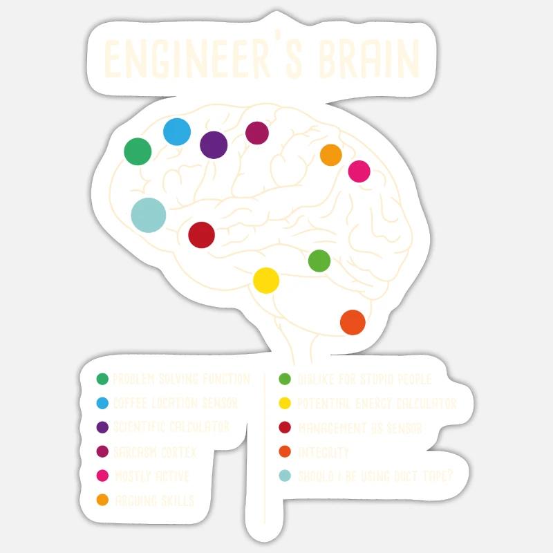 Engineering Games Process Engineer's Brain Sticker Größe S (10 x 10 cm)