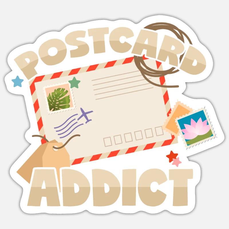Postkarten Sucht Ansichtskarten Briefmarken Sticker Größe S (10 x 10 cm)