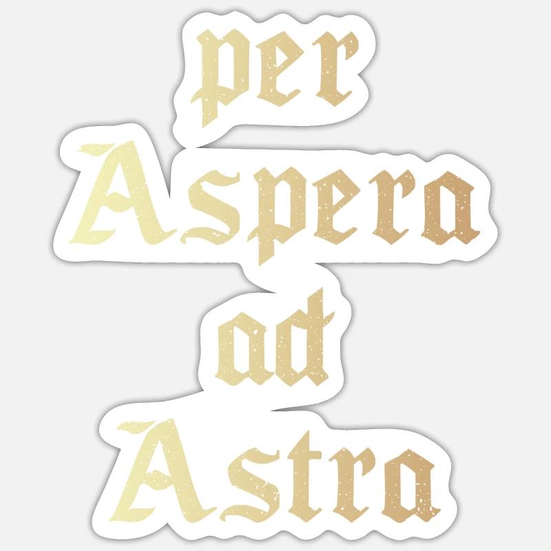 Per aspera ad astra - Sticker Größe S (10 x 10 cm) - Mattweiß