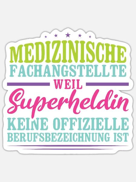 Medizinische Fachangestellte Superheldin MFA - Sticker Größe S (10 x 10 cm) - Mattweiß