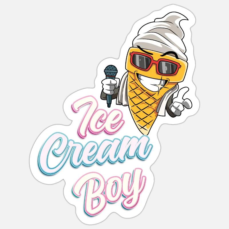 Eiscreme Eis Glace Cool Sommerferien Brille - Sticker Größe S (10 x 10 cm) - Mattweiß