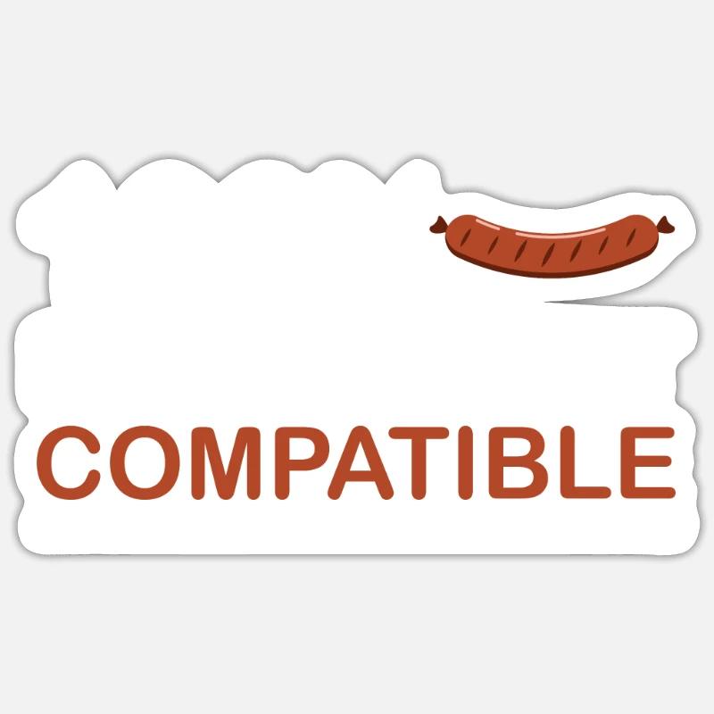 Bratwurst - Sticker Größe S (10 x 10 cm) - Mattweiß