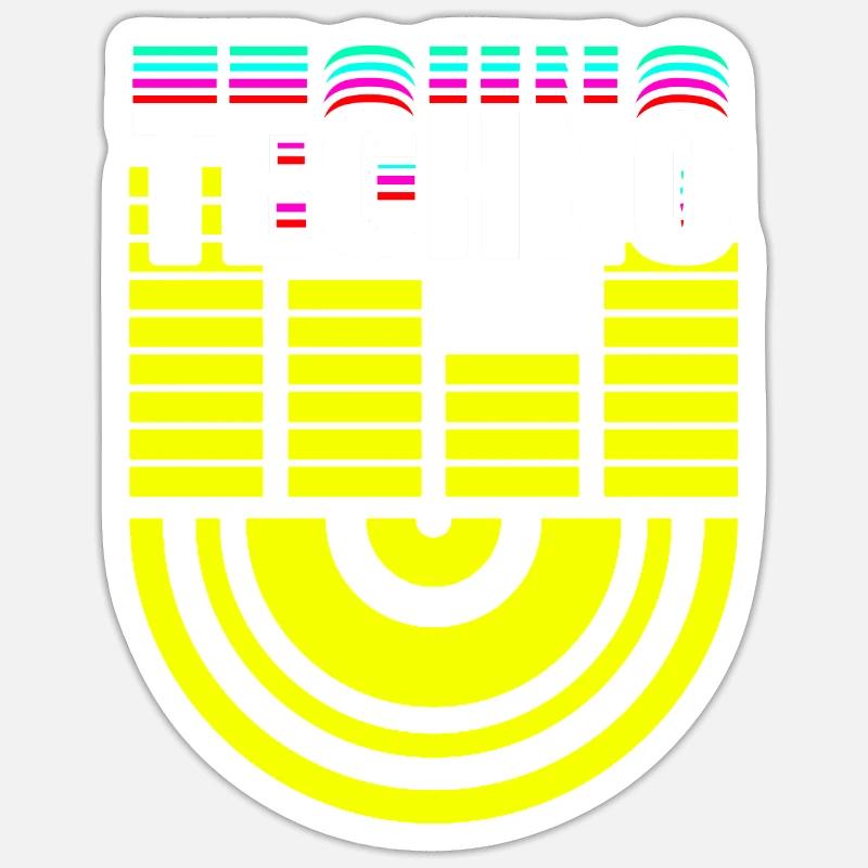 Techno - Sticker size S (10 x 10 cm) - white matte