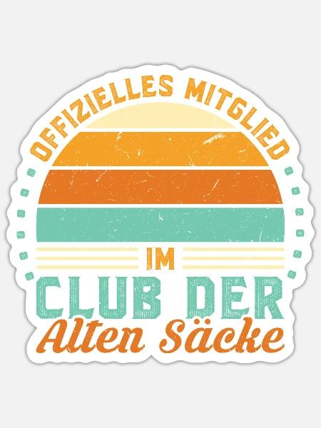Club der alten Säcke lustiges Geburtstag - Sticker Größe S (10 x 10 cm) - Mattweiß