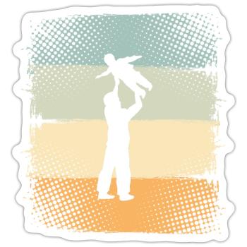 Vater Und Sohn - Sticker Größe S (10 x 10 cm) - Mattweiß - Vorne