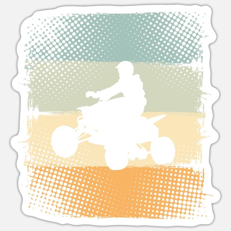 Quad - Sticker Größe S (10 x 10 cm) - Mattweiß