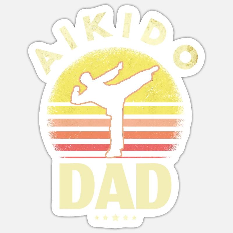 Aikido - Sticker Größe S (10 x 10 cm) - Mattweiß