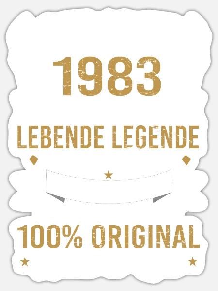 geboren 1983 - Sticker Größe S (10 x 10 cm) - Mattweiß