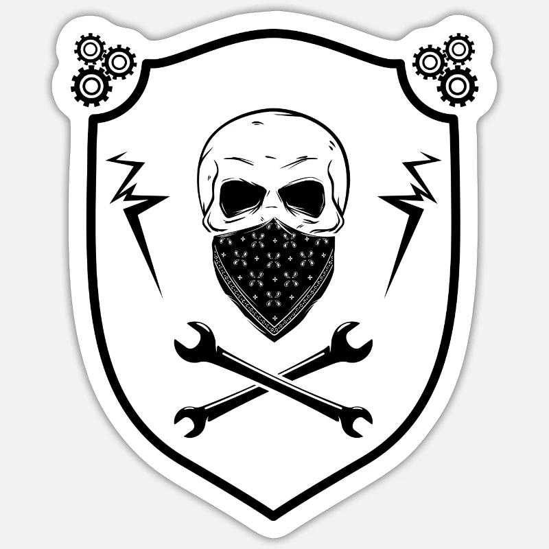 Skull - Sticker size S (10 x 10 cm) - white matte
