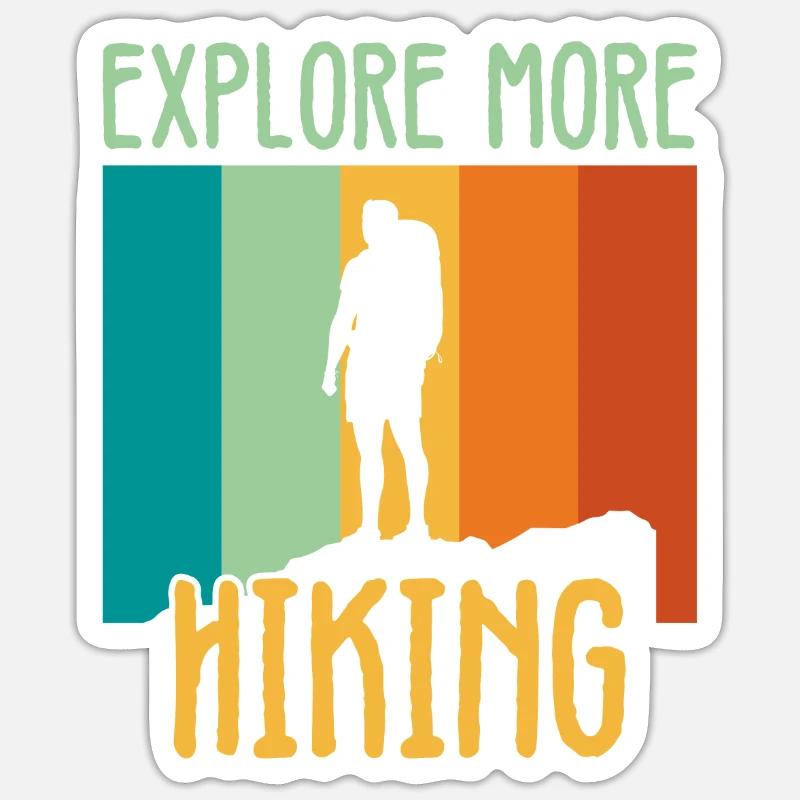 Explore more hiking - Sticker Größe S (10 x 10 cm) - Mattweiß