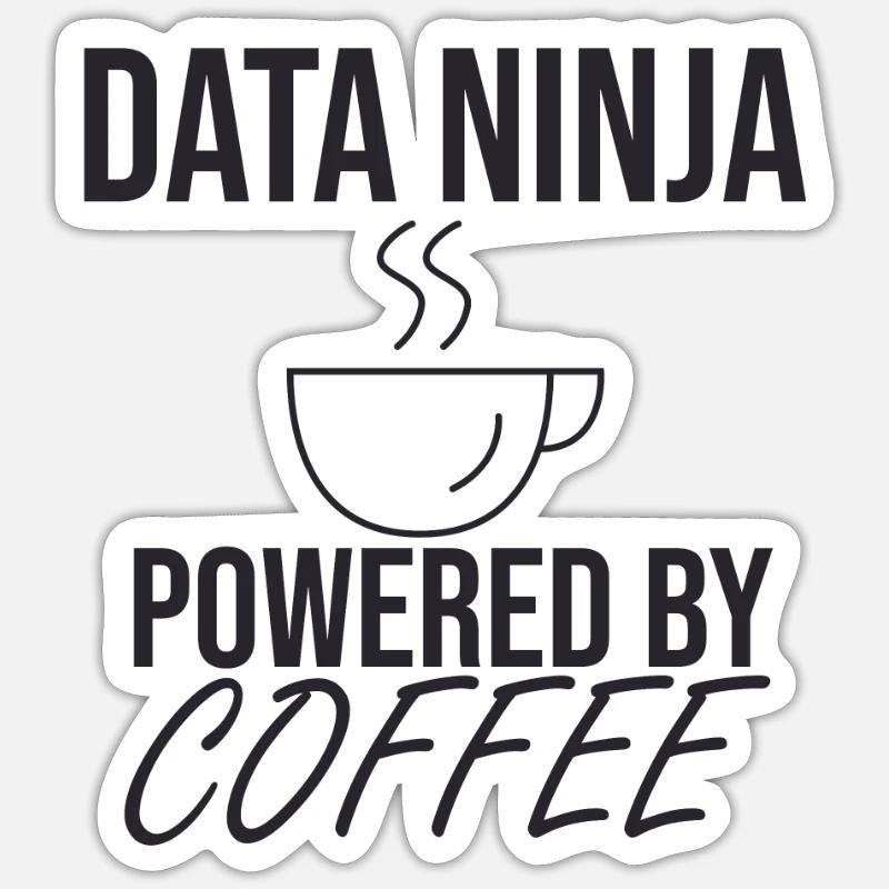 "Data Ninja Coffee | Data Scientist" Sticker Größe S (10 x 10 cm)