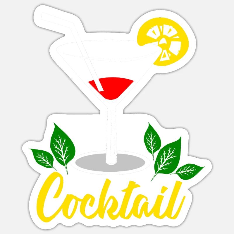 Cocktail - Sticker Größe S (10 x 10 cm) - Mattweiß