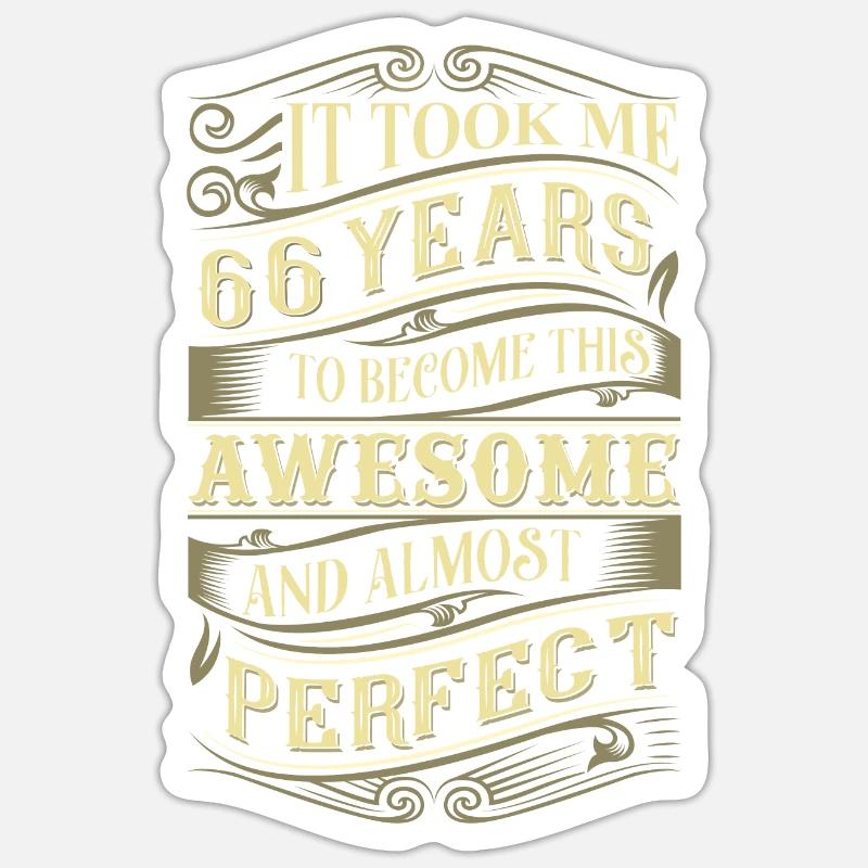 66th birthday - Sticker size S (10 x 10 cm) - white matte